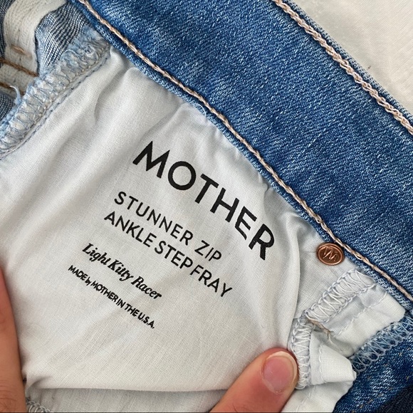 MOTHER Stunner Side-Stripe Ankle Fray Skinny Jeans - Picture 9 of 11